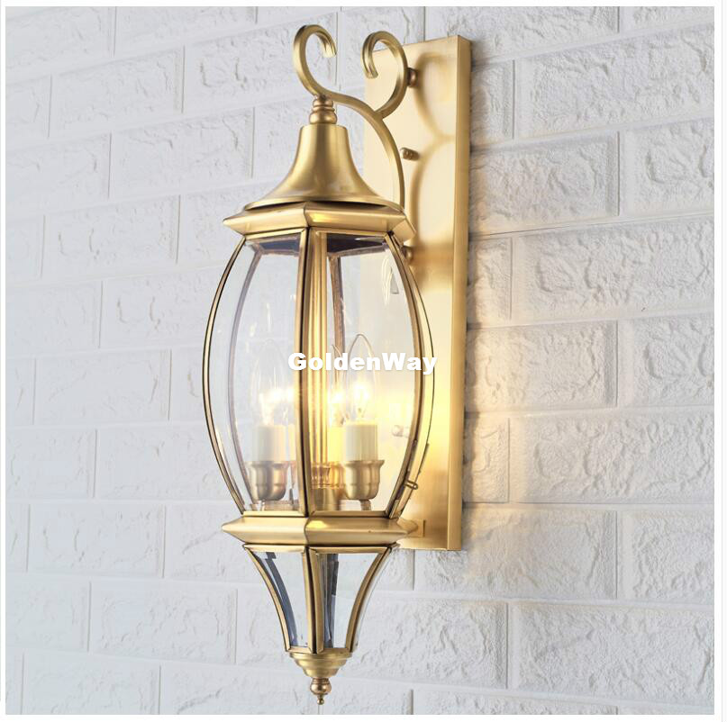 Outdoor Lighting Brass - العتيقة النحاس الجدار مصباح في الهواء