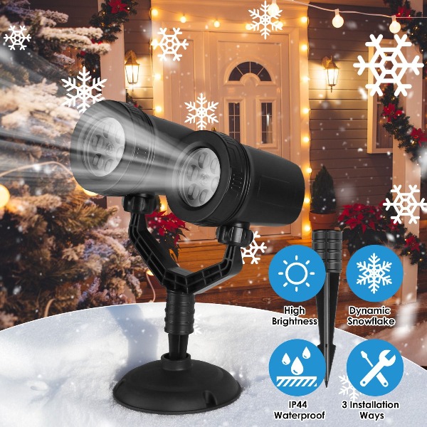 Xmas Outdoor Lighting Decorations - ضوء بروجيكتور على شكل ندفة ثلج