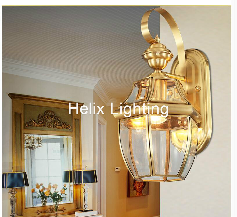 Outdoor Lighting Brass - الشحن مجانا العتيقة النحاس الجدار مصباح