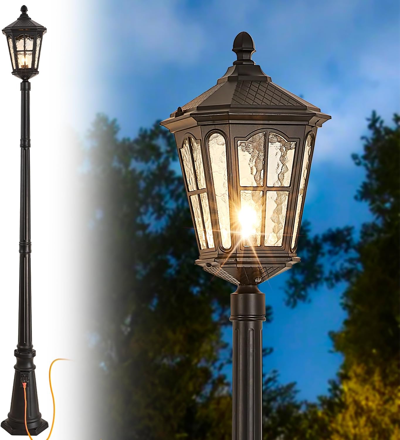 Outdoor Yard Lighting Fixtures - مصباح عمود خارجي مقاوم للماء مع