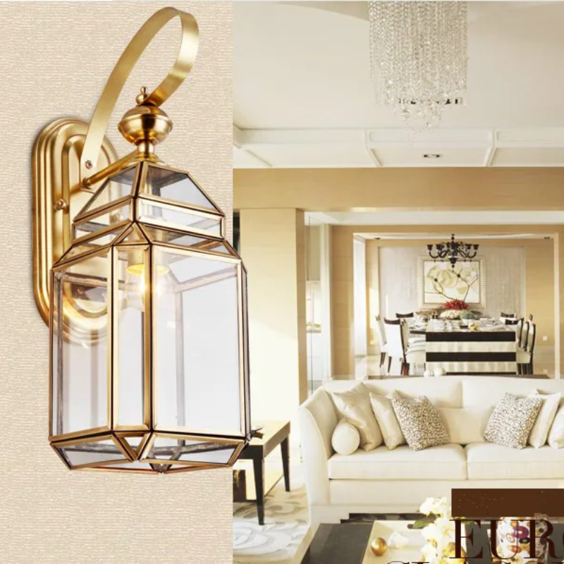 Outdoor Lighting Brass - الحديثة البرونزية الجدار مصباح D17cm في
