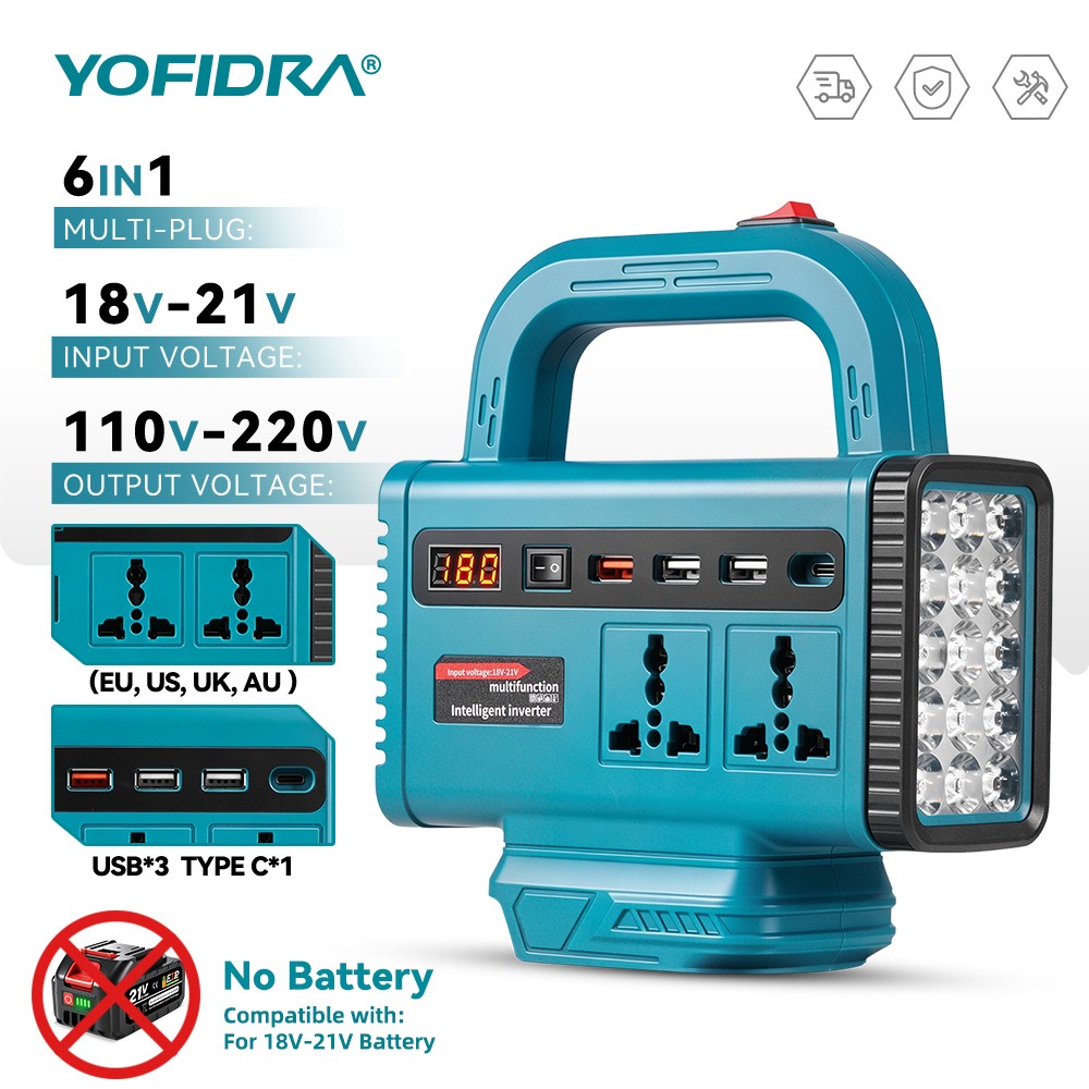 Outdoor Lighting Battery Operated - محول طاقة محمول YOFIDRA 220 فولت،