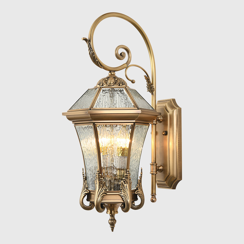 Outdoor Lighting Brass - مصباح جداري نحاسي عصري بتصميم مربع