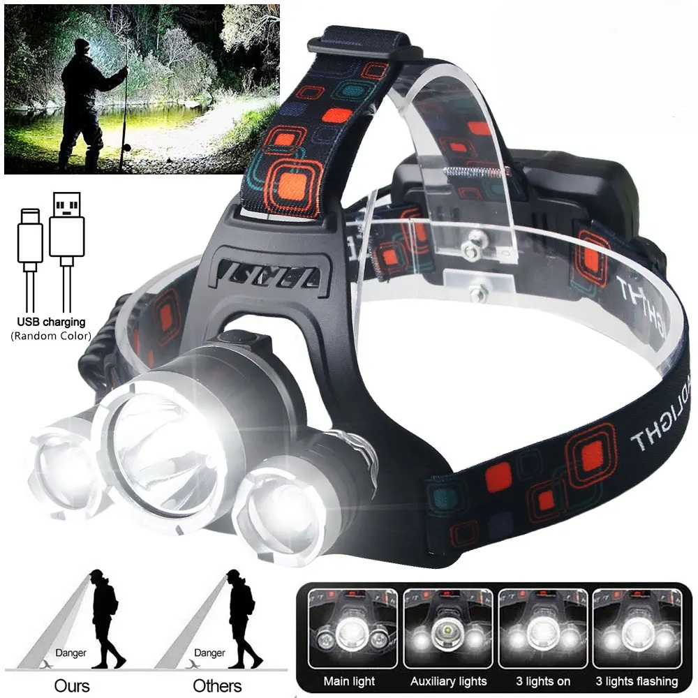 Outdoor Lighting Battery Operated - كشافات LED عالية الطاقة 18650 مصباح