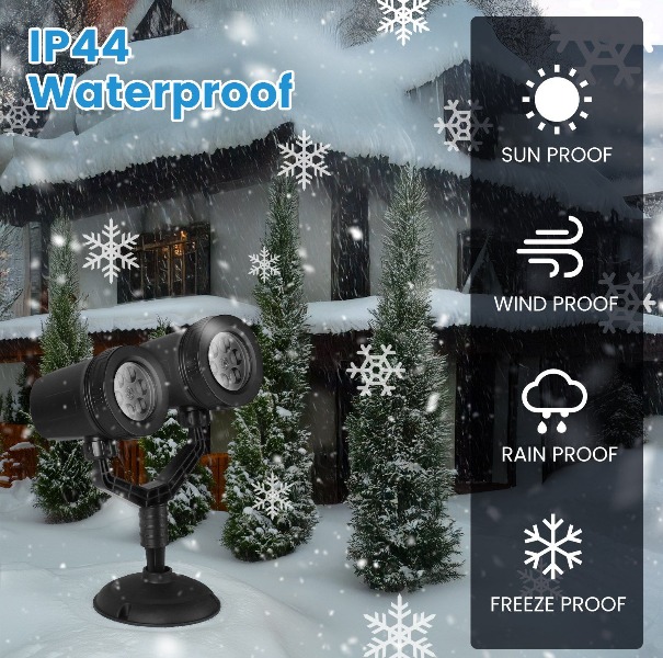 ضوء بروجيكتور على شكل ندفة ثلج - مراجعة Xmas Outdoor Lighting Decorations وسعره