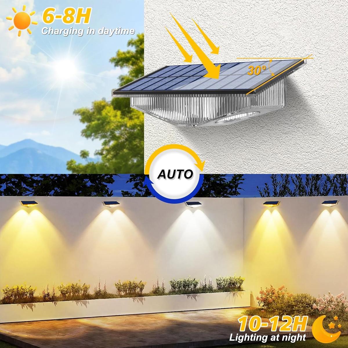 4 قطع من أضواء السياج الشمسية  - مراجعة Outdoor Yard Lighting Fixtures وسعره