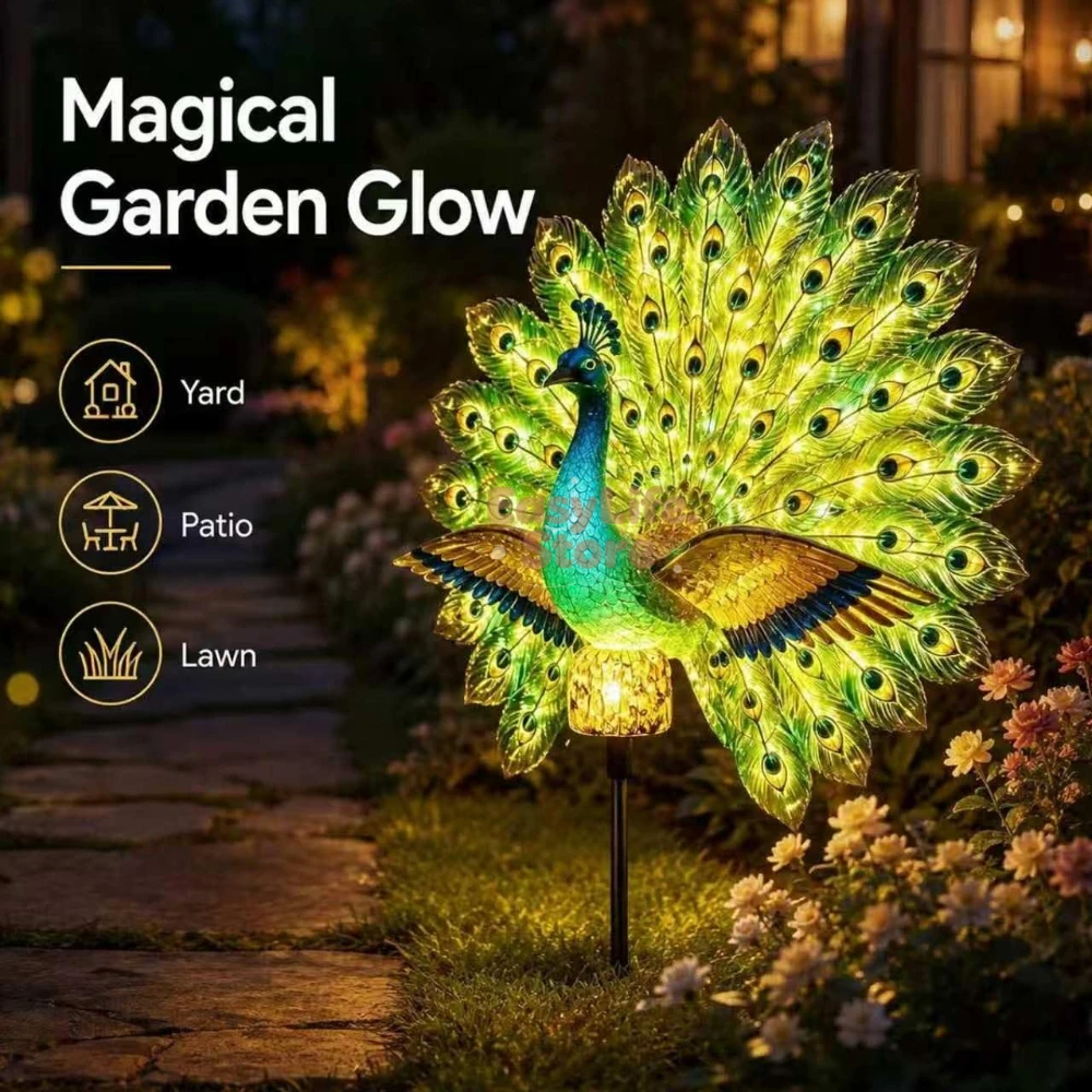 تمثال الطاووس الشمسي للحديقة،  - مراجعة Outdoor Lighting Yard وسعره