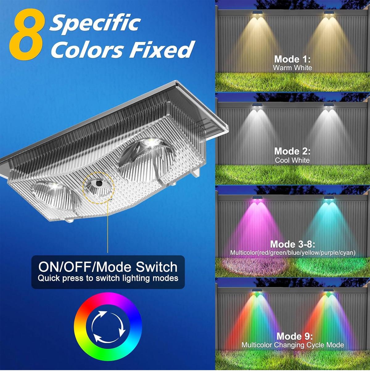 4 قطع من مصابيح السياج الشمسية - مراجعة Outdoor Yard Lighting Fixtures وسعره