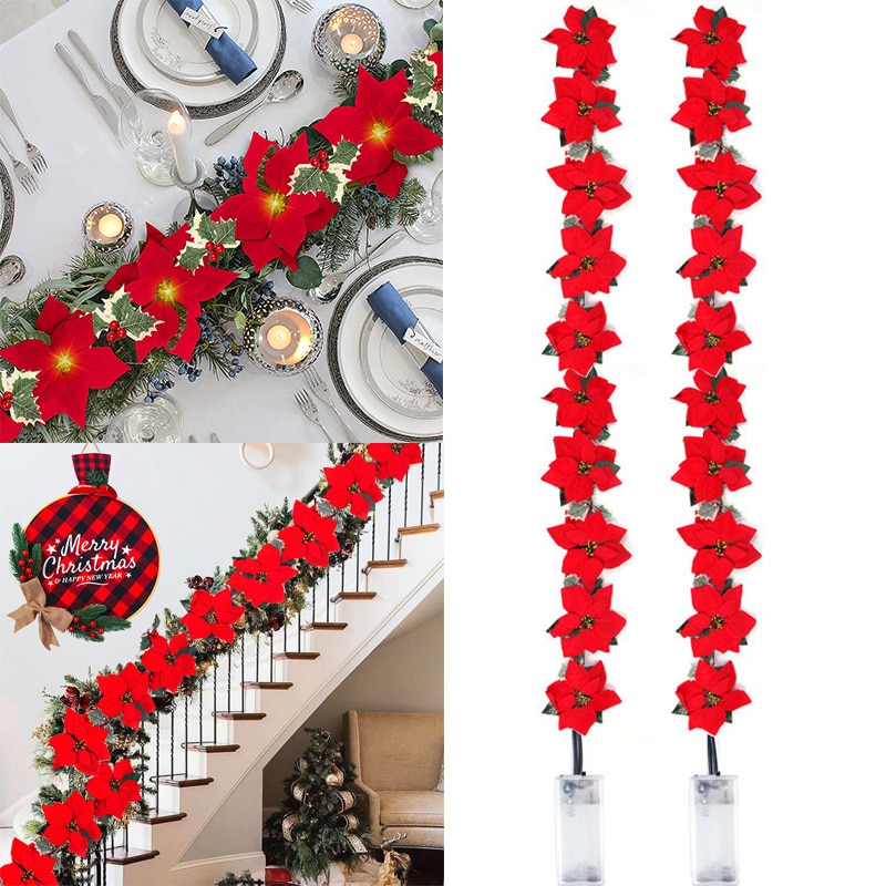 2/3 متر عيد الميلاد سلسلة زهرة - مراجعة Xmas Outdoor Lighting Decorations وسعره