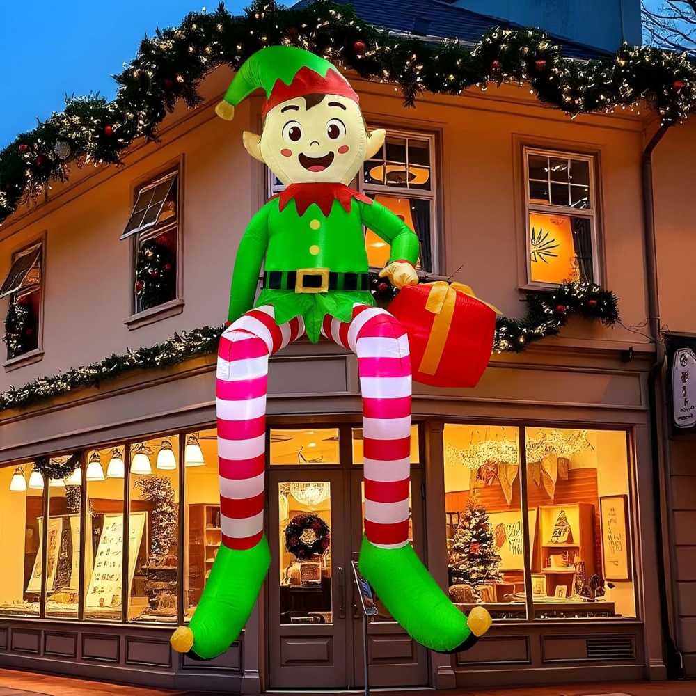 8FT عيد الميلاد المطاطية يجلس  - مراجعة Outdoor Lighting For Christmas وسعره
