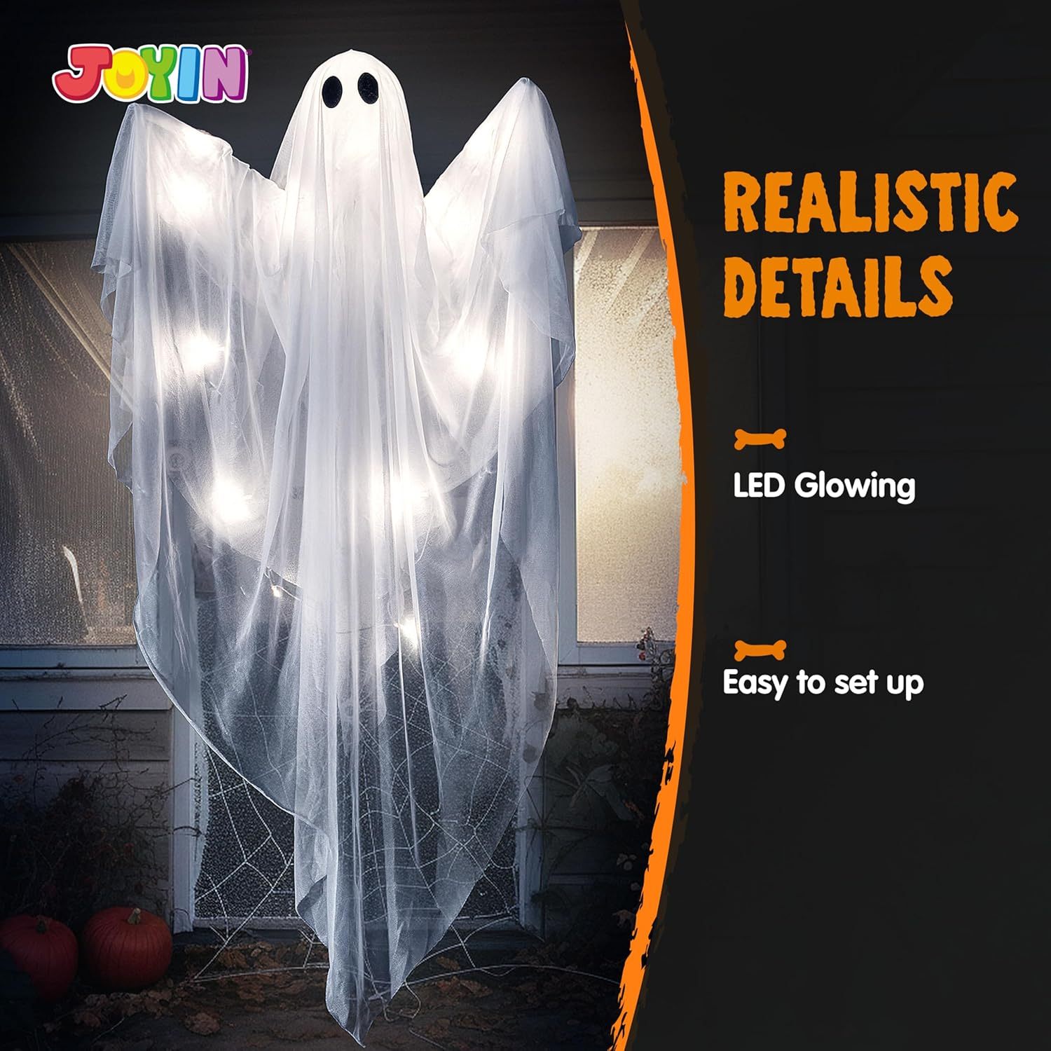 شبح معلق مضيء للهالوين مع إضاء - مراجعة Outdoor Lighting Ideas For Party وسعره