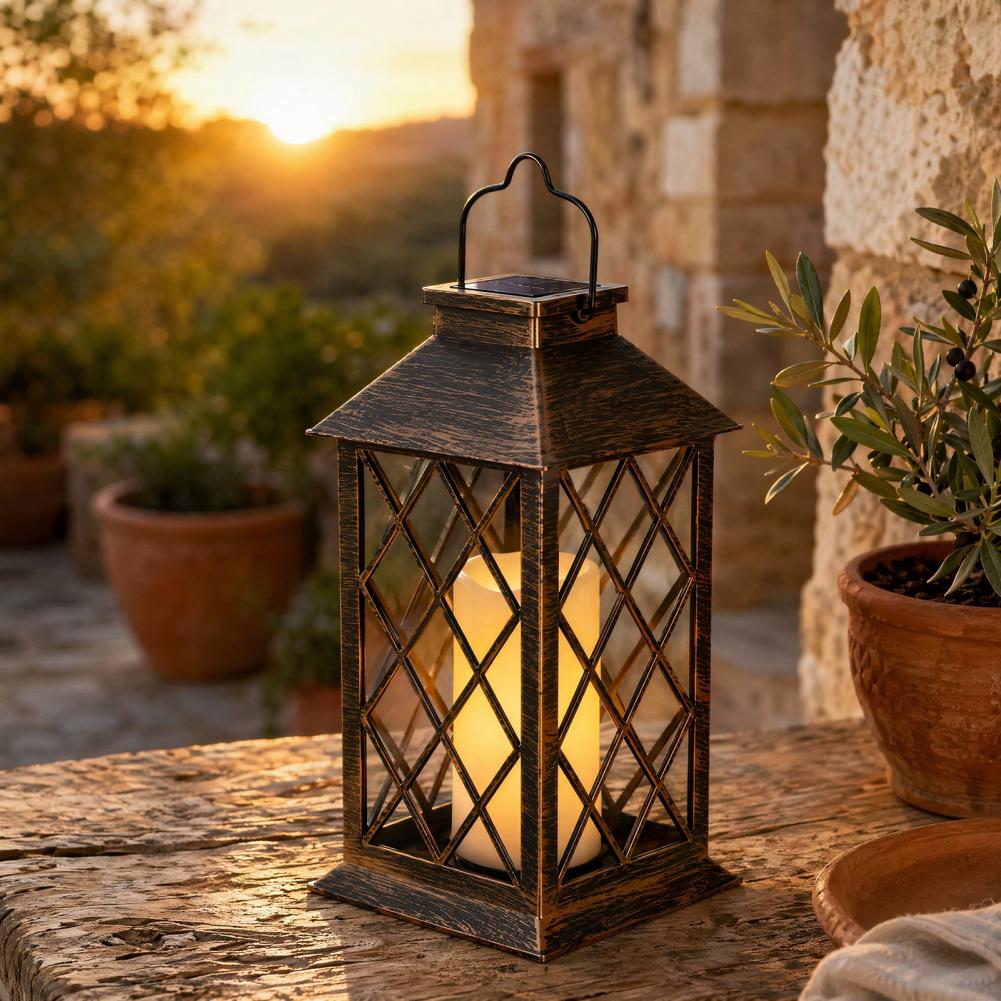 فانوس شمسي بتصميم عتيق، فانوس  - مراجعة Outdoor Lighting Yard وسعره