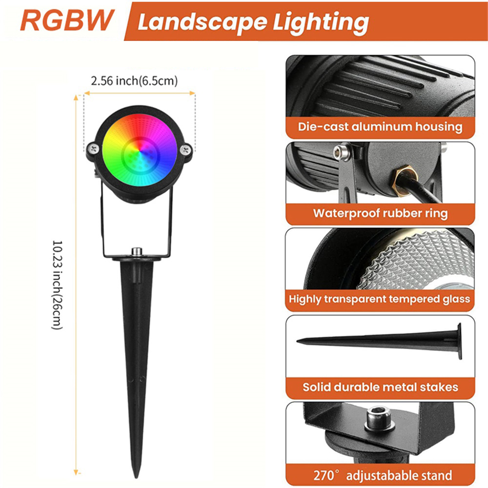 RGBW إضاءة المناظر الطبيعية 10 - مراجعة Outdoor Lighting Yard وسعره