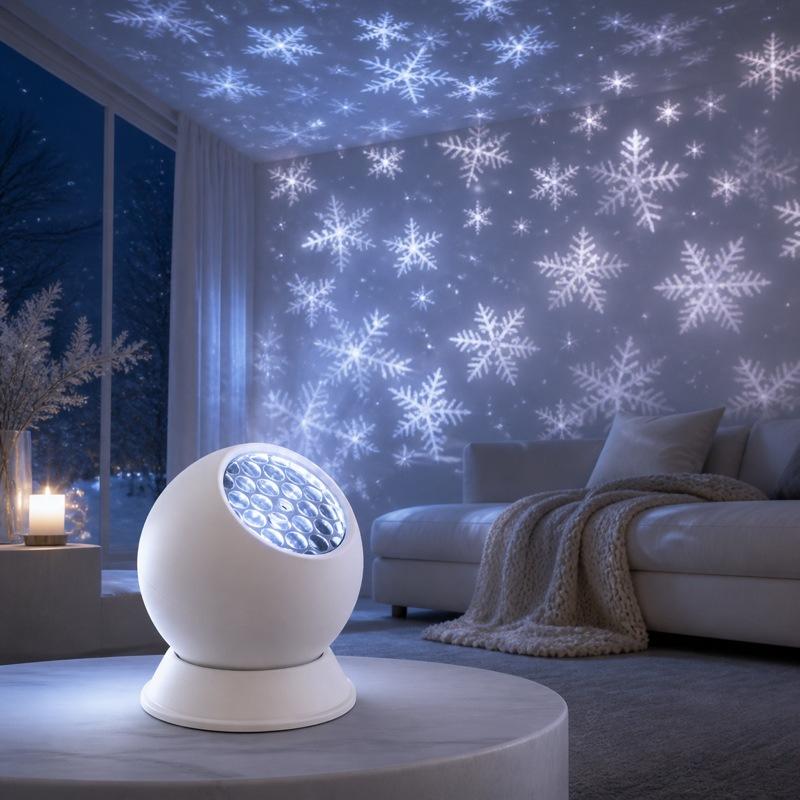 360 °   ضوء إسقاط ندفة الثلج ا - مراجعة Xmas Outdoor Lighting Decorations وسعره