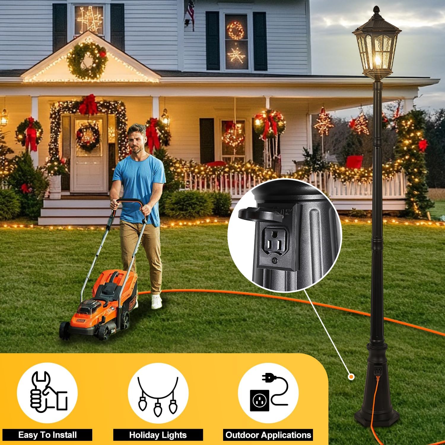 مصباح عمود خارجي مقاوم للماء م - مراجعة Outdoor Yard Lighting Fixtures وسعره