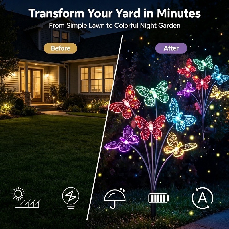 أضواء الفراشة تعمل بالطاقة الش - مراجعة Outdoor Lighting Yard وسعره