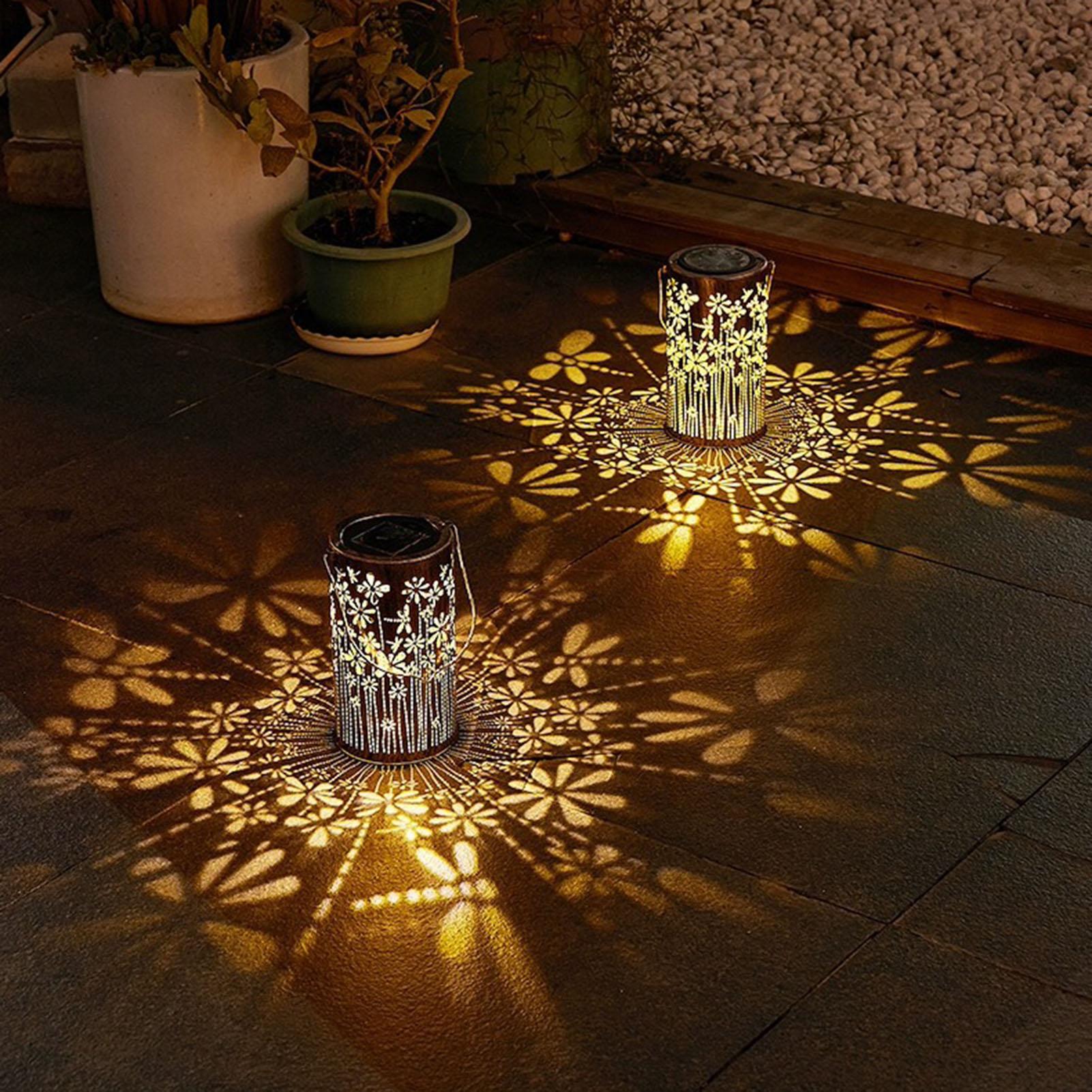 فوانيس شمسية ملونة على شكل زهو - مراجعة Outdoor Lighting Yard وسعره