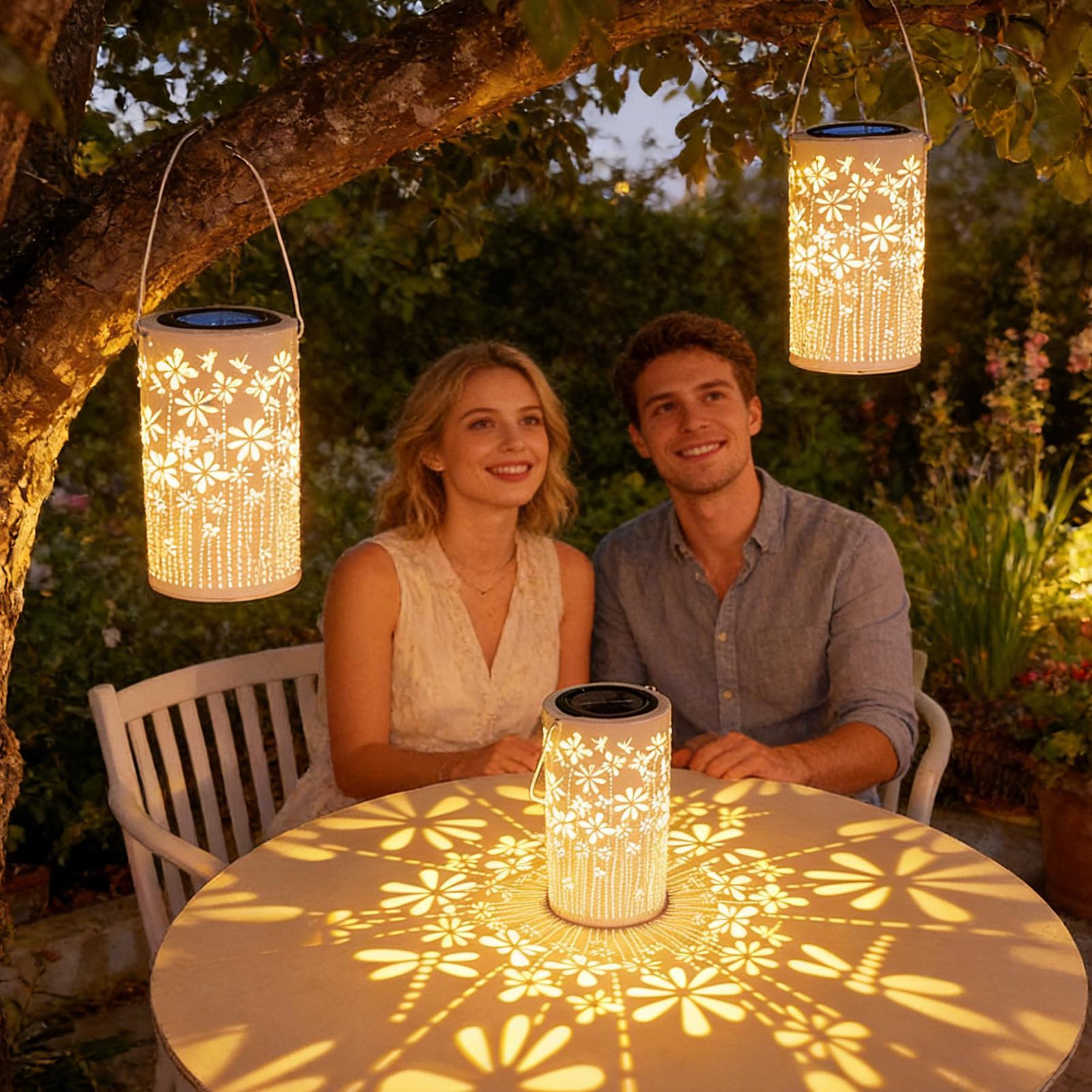 فوانيس شمسية ملونة على شكل زهو - مراجعة Outdoor Lighting Yard وسعره