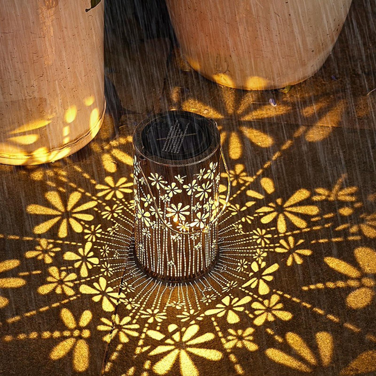 فوانيس شمسية ملونة على شكل زهو - مراجعة Outdoor Lighting Yard وسعره