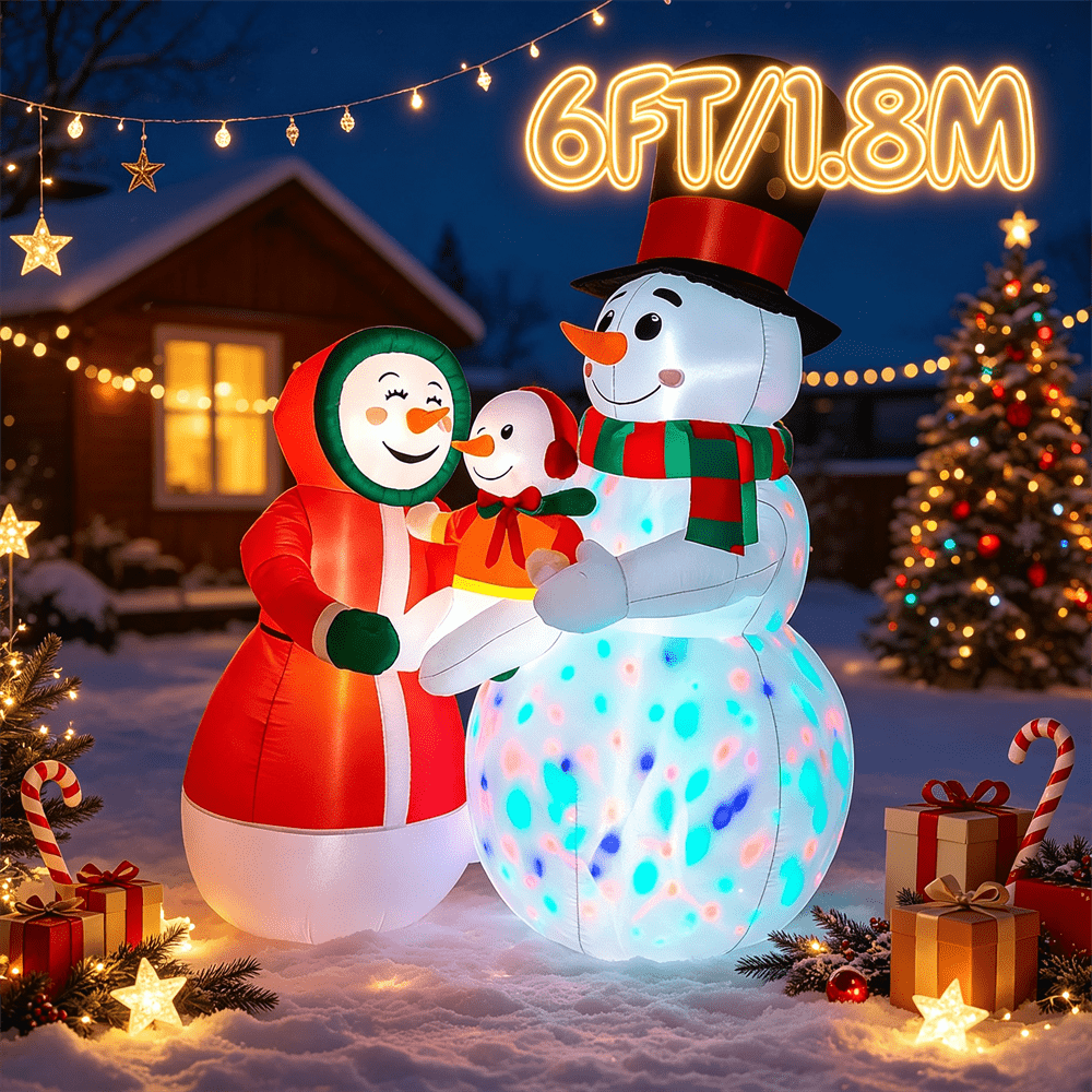 نموذج رجل الثلج القابل للنفخ ل - مراجعة Xmas Outdoor Lighting Decorations وسعره