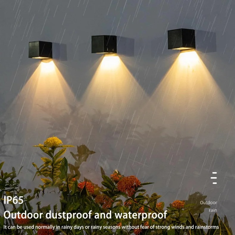 مصباح جداري شمسي LED خارجي مرب - مراجعة Outdoor Yard Lighting Fixtures وسعره