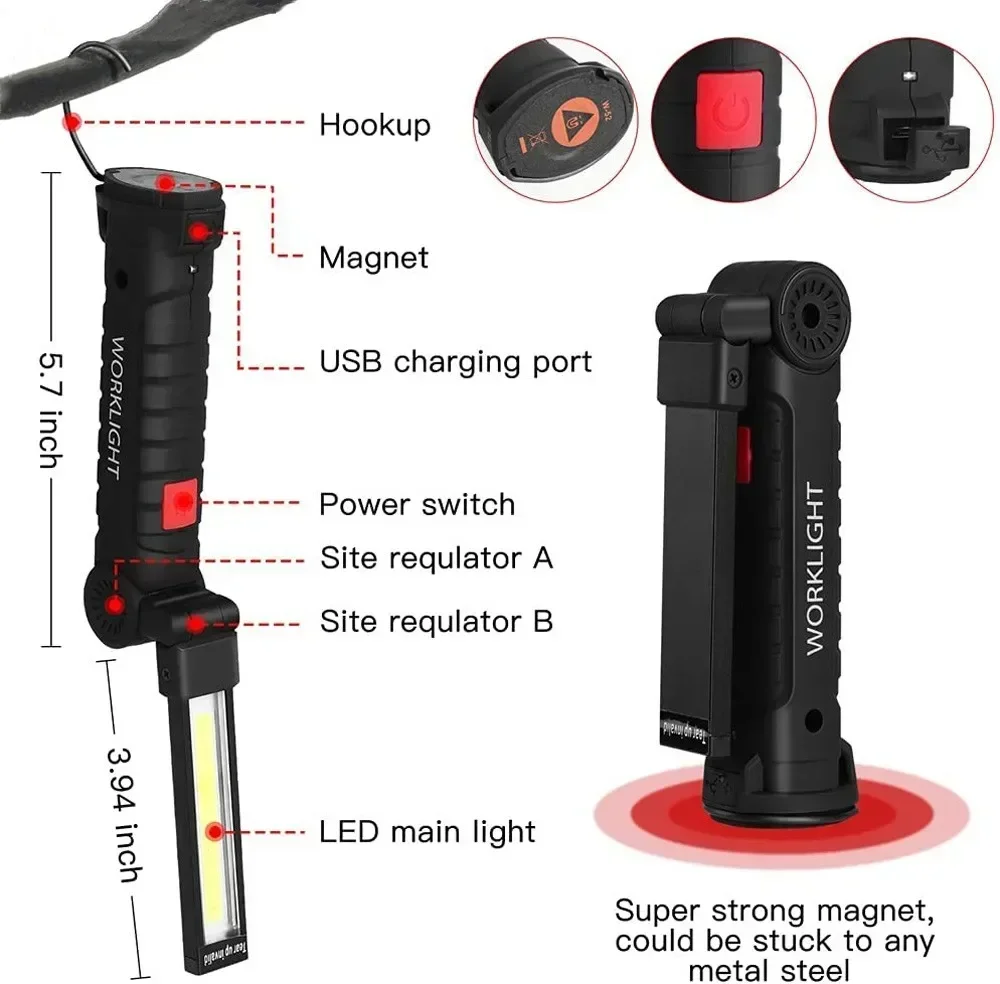 LED COB مصباح يدوي USB مصباح ف - مراجعة Outdoor Lighting Bollards وسعره