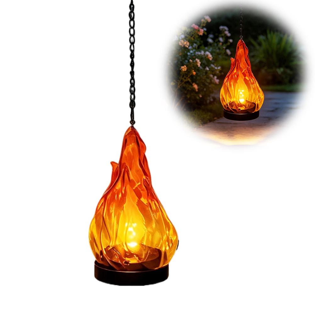 مصباح شمسي معلق بتأثير اللهب،  - مراجعة Outdoor Lighting Yard وسعره