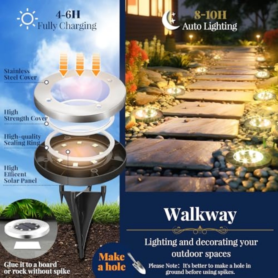 أضواء أرضية تعمل بالطاقة الشمس - مراجعة Outdoor Lighting Yard وسعره