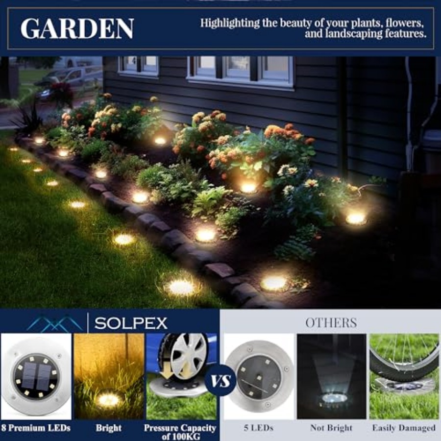 أضواء أرضية تعمل بالطاقة الشمس - مراجعة Outdoor Lighting Yard وسعره